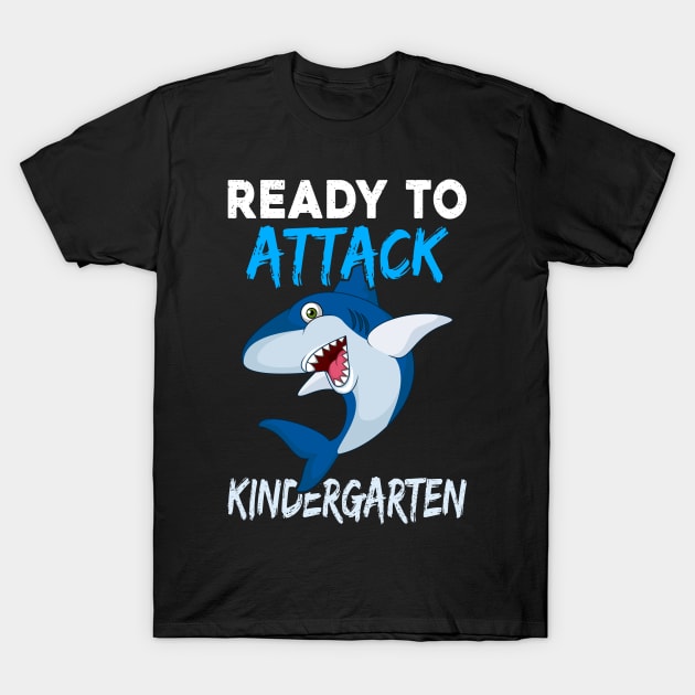 Shark Kids Ready To Attack Kindergarten Boys Back To School T-Shirt by kateeleone97023